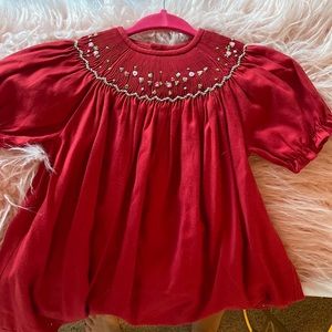 Beautiful red smocked dress